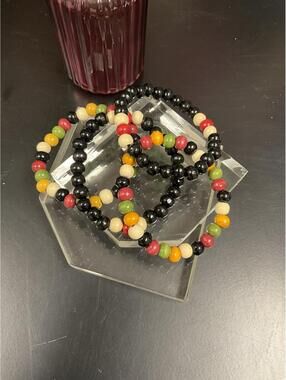 Colorful Jamaican Wood Bead Bracelet Set
